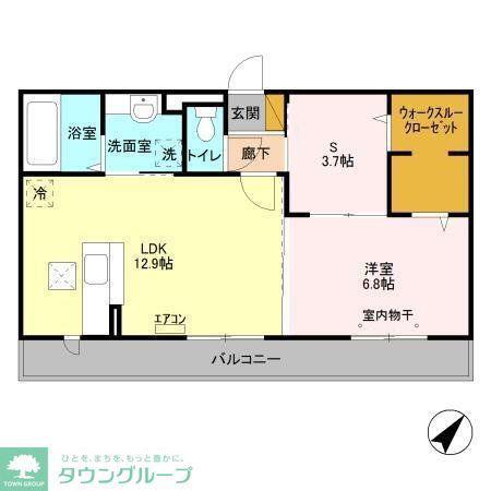 エスポワールD(1SLDK/1階)の間取り写真