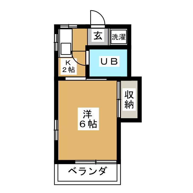 ベルメゾン(1K/2階)の間取り写真
