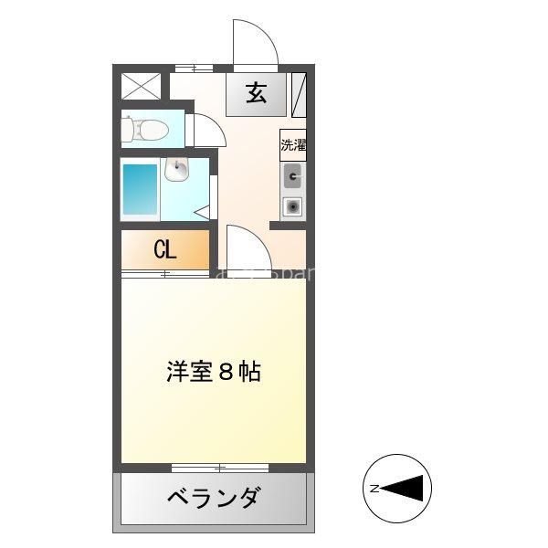 ハイネス21(1K/1階)の間取り写真
