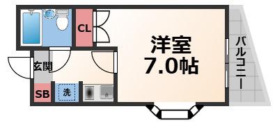 ドゥ・クレサンテーム(1K/2階)の間取り写真