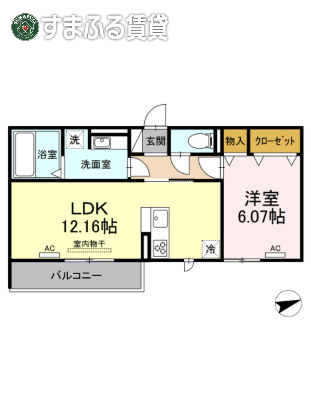 プリメーロ山七(1LDK/2階)の間取り写真