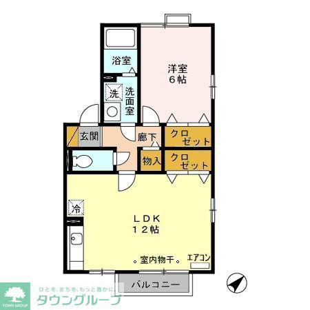 サンパティーク・さくら(1LDK/2階)の間取り写真