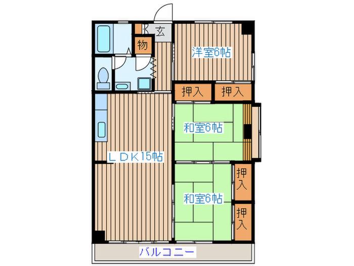 セントラル北山(3LDK/2階)の間取り写真