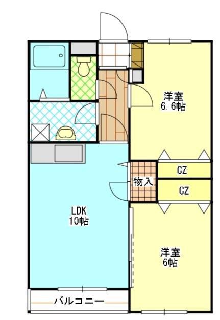 オーキットマンション(2LDK/2階)の間取り写真