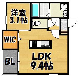 REGALEST鴻池(1LDK/3階)の間取り写真