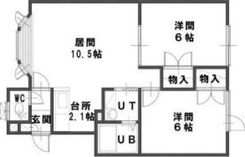 ヴィラルミエールA棟(2LDK/2階)の間取り写真