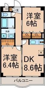 コーポひかり(2DK/2階)の間取り写真