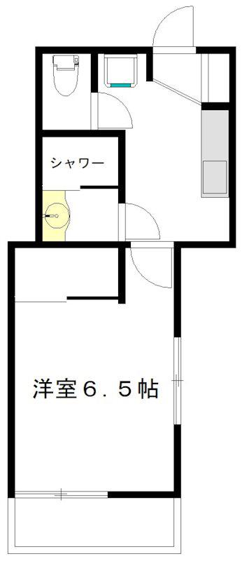 ヨコミゾハイム(1K/1階)の間取り写真