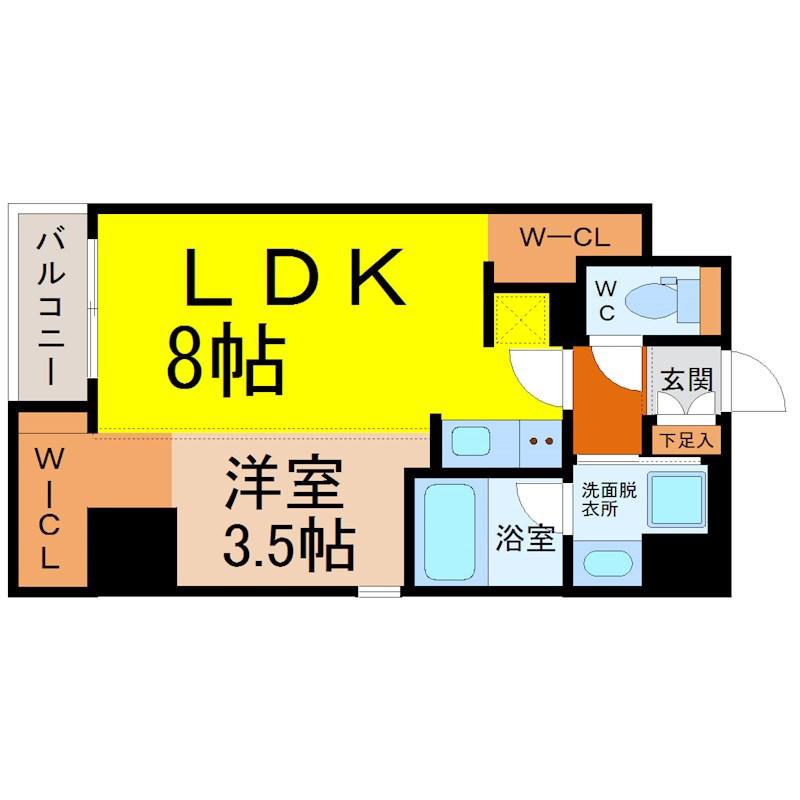 THE 9TH RESIDENCE SAKAE SIDE(1LDK/9階)の間取り写真