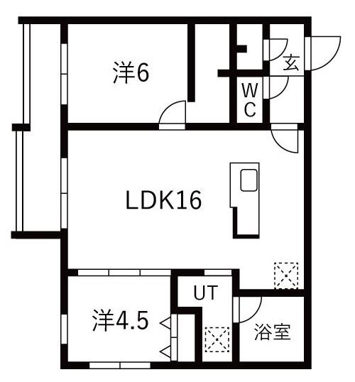 URBAN FLATS千歳(2LDK/3階)の間取り写真