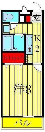 アンプルールフェール豊四季II(1K/3階)の間取り写真