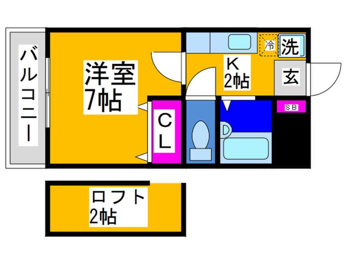 ABEEYROAD(1K/2階)の間取り写真