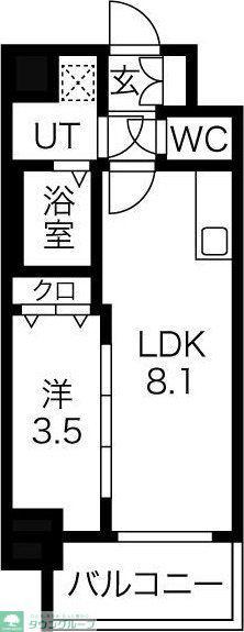SOLメイクス新栄(1LDK/12階)の間取り写真