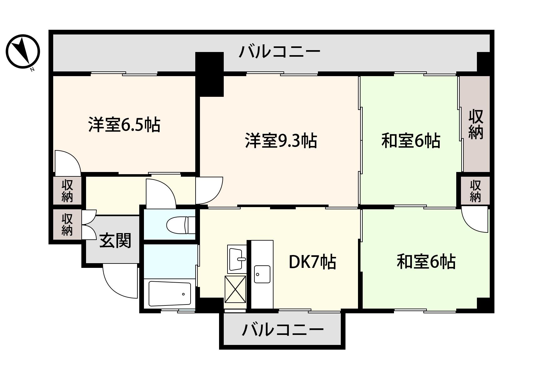 アシスト第3秋田マンション(4DK/2階)の間取り写真