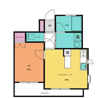 ティーリーフ横浜(1LDK/5階)の間取り写真