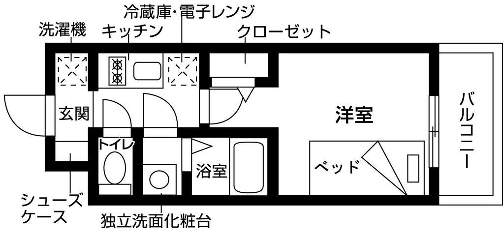 いとLABレジデンスB棟(1K/2階)の間取り写真