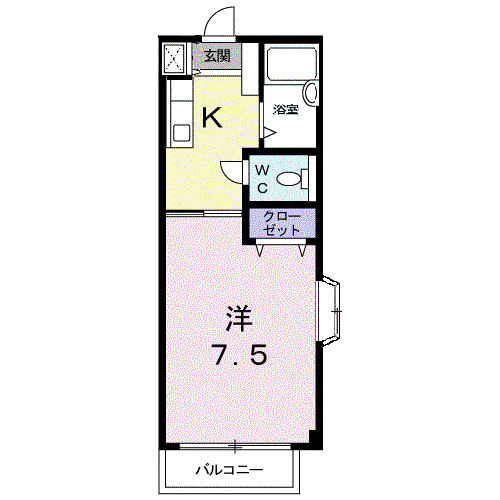 宮の前AP(1K/1階)の間取り写真