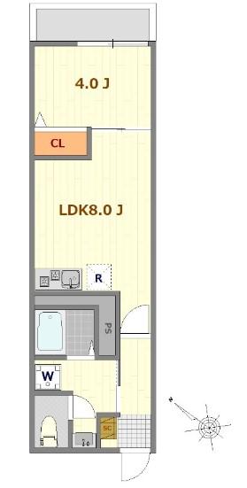 アリビオ上福岡(1LDK/2階)の間取り写真