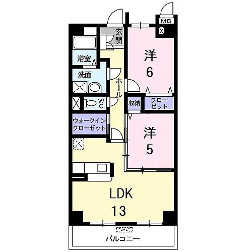 ロイヤルメドウ(2LDK/3階)の間取り写真