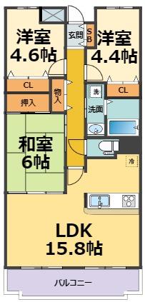 NTPRレジデンス甲子園四番町(3LDK/3階)の間取り写真