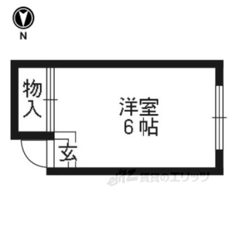 大西アパート(ワンルーム/2階)の間取り写真