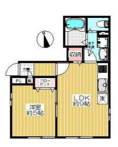 ハイドレンジア(1LDK/1階)の間取り写真