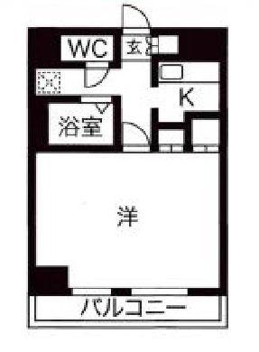 ステュディオ仙台(1DK/8階)の間取り写真