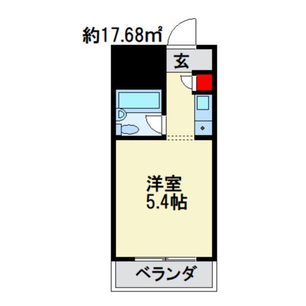 ドール堀田III(1K/4階)の間取り写真