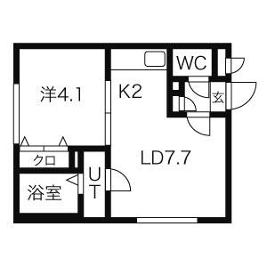 エンバシー発寒南(1LDK/3階)の間取り写真
