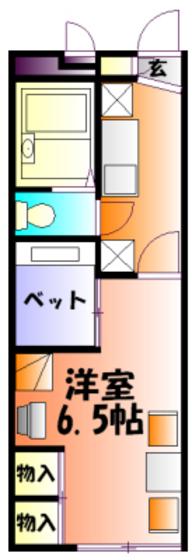 MAISON DE ROMS 伊島(1K/2階)の間取り写真