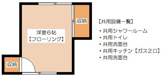 土本荘(ワンルーム/2階)の間取り写真