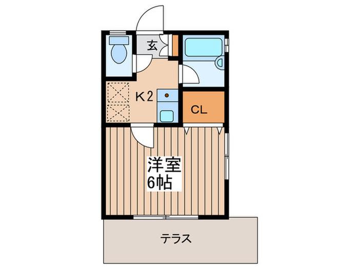 グランローザ上北沢(1K/1階)の間取り写真