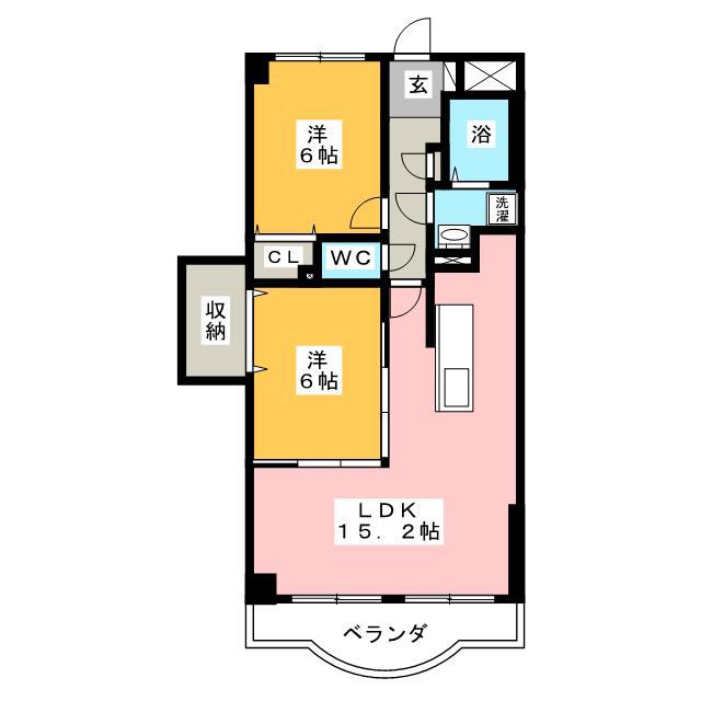 ファーストメイク(2LDK/3階)の間取り写真