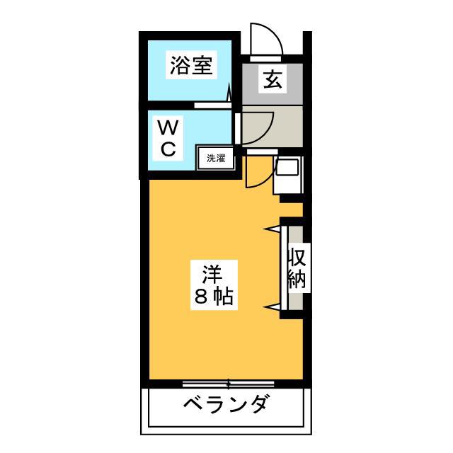 ロワール湘南 D(ワンルーム/2階)の間取り写真