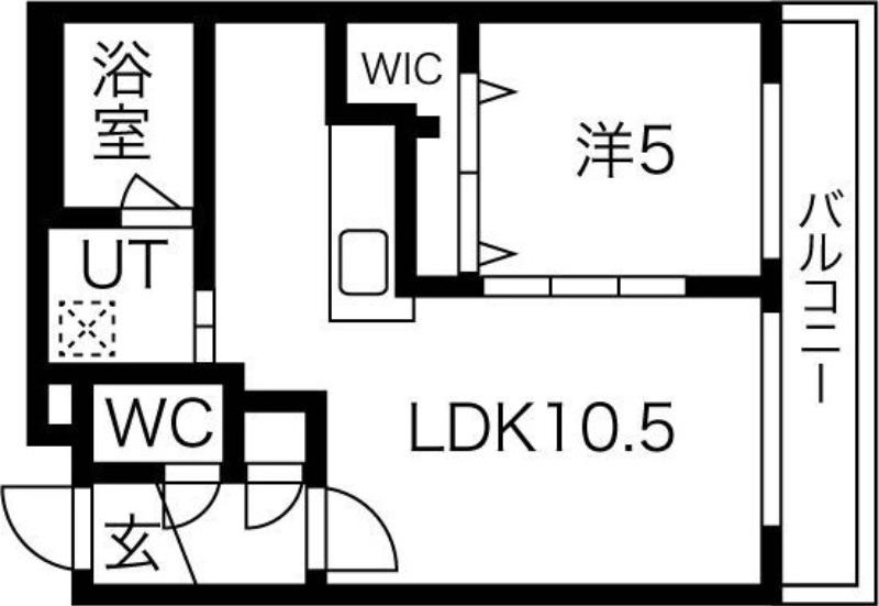 エクセラン琴似(1LDK/4階)の間取り写真