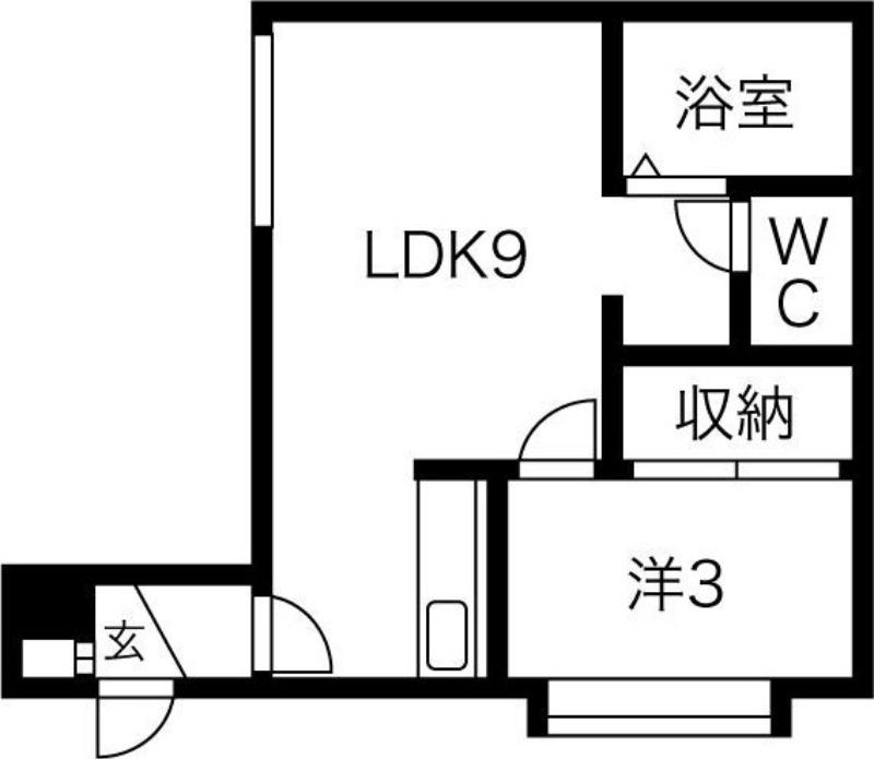 リバティII(1LDK/2階)の間取り写真