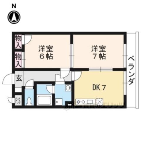 エボルジオン(2DK/2階)の間取り写真