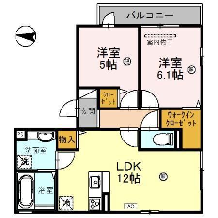 サニーコート横沼(2LDK/1階)の間取り写真