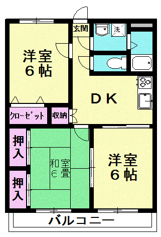 セピアコート(3DK/1階)の間取り写真