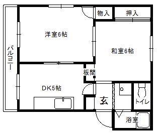 サンハイツ(2DK/2階)の間取り写真