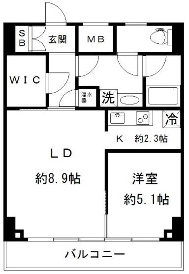 FEETH神楽坂(1LDK/3階)の間取り写真