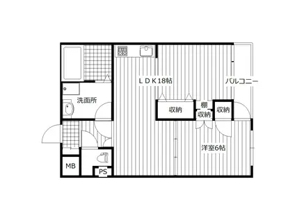 ロッコーマンション東観音(2LDK/7階)の間取り写真
