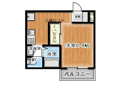 ローズガーデン(1K/1階)の間取り写真