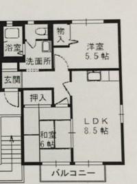 ゆう・たうんB棟(2LDK/1階)の間取り写真