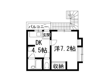 谷輪ハイツ2(1DK/2階)の間取り写真