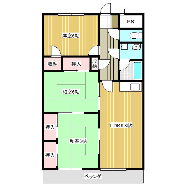 アーバンライフ豊里(3LDK/3階)の間取り写真