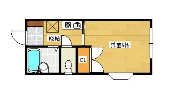 コーポ船越(1K/1階)の間取り写真