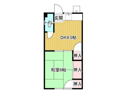 小倉荘(1DK/1階)の間取り写真