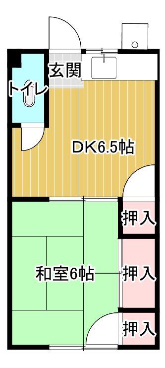 小倉荘(1DK/1階)の間取り写真