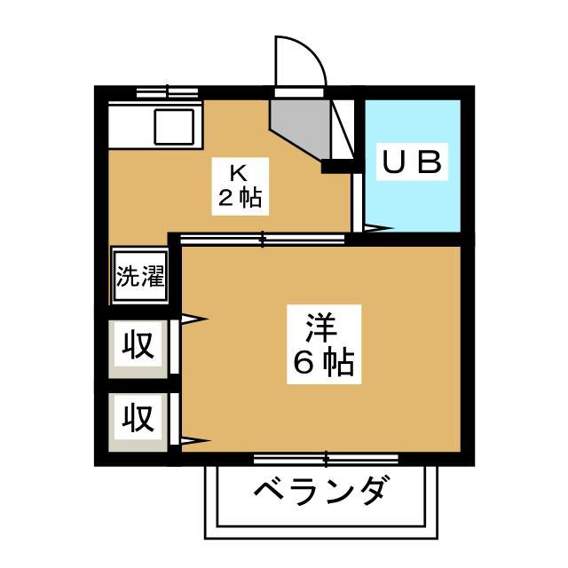 山辺ハイツ(1K/1階)の間取り写真